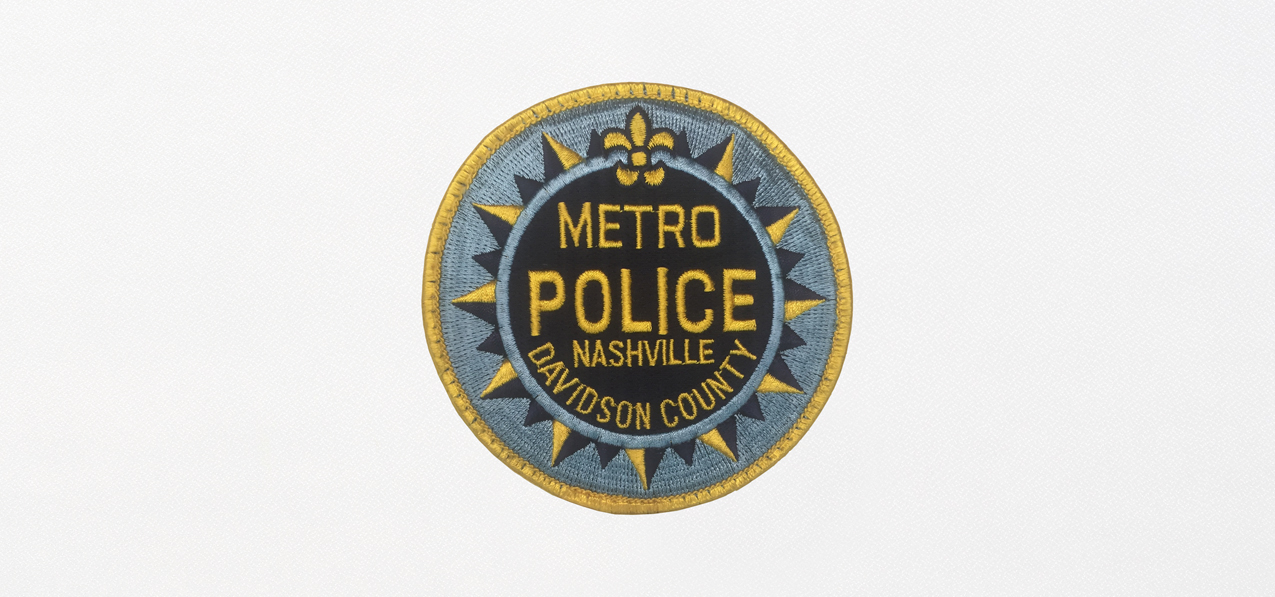 Nashville Police Badge on White Panel PROOF
